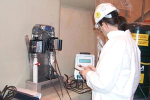 A Power Engineer Performing Ultrasonic Test During Flush Operations